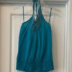 Passport Teal Camisole with Halter Neck 100 percent cotton M NWT
